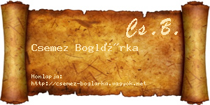 Csemez Boglárka névjegykártya
